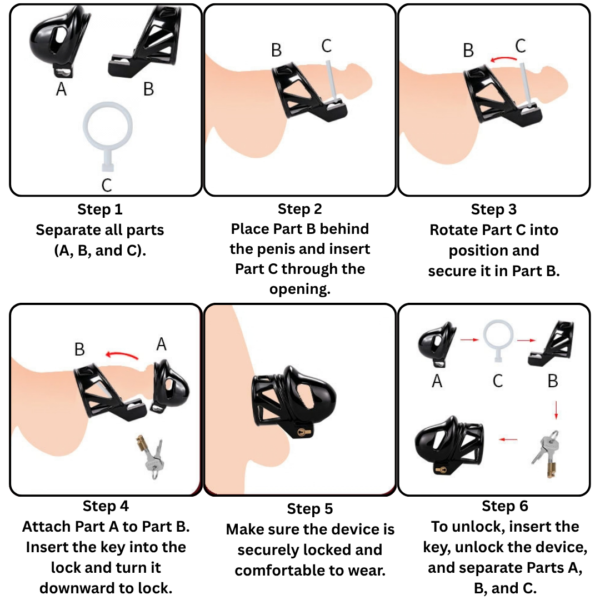 Black Glans Chastity Lock — image 8 Black Glans Chastity Lock — product image 8
