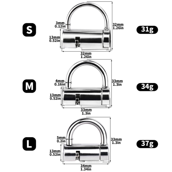 Stainless Steel Prince Albert Chastity Lock — product image 6