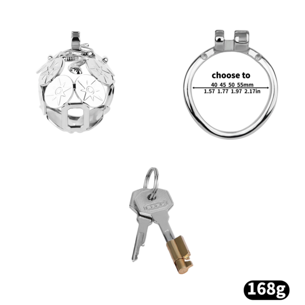 Stainless Steel Snake Guard Locking Chastity Cage (Short / Long) — product image 16