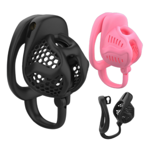 Lightweight Resin Chastity Cage Set – Black / Pink — image 1 Lightweight Resin Chastity Cage Set – Black / Pink — product image 1