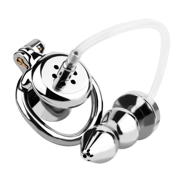 Urethral Inverted Chastity Cage with Detachable Beaded Anal Plug — product image 21