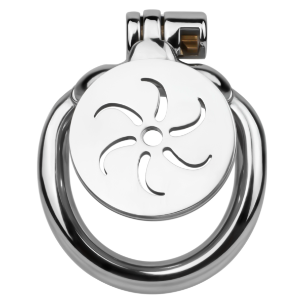 Flat Metal Chastity Cage with Strap and Catheter — product image 7