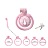 Micro Vaginal Pink Chastity Cage with Breathable Holes for Sissy with 5 Penis Rings — product image 3