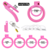 Lockable Resin Cock Ring Chastity Cage – Blue / Black / Pink / White — product image 4