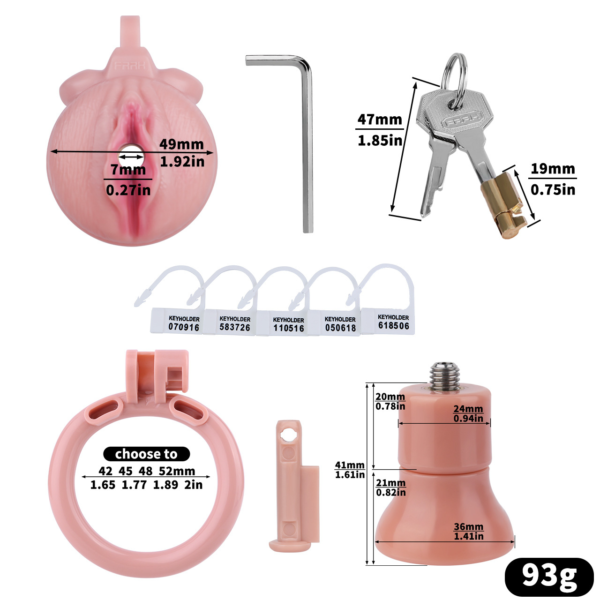 Realistic Clit Chastity Cage with Adjustable Inverted Plug — product image 15