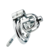 Male Stainless Steel Chastity Cage With Silicone / Metal Urethral Tube — product image 1