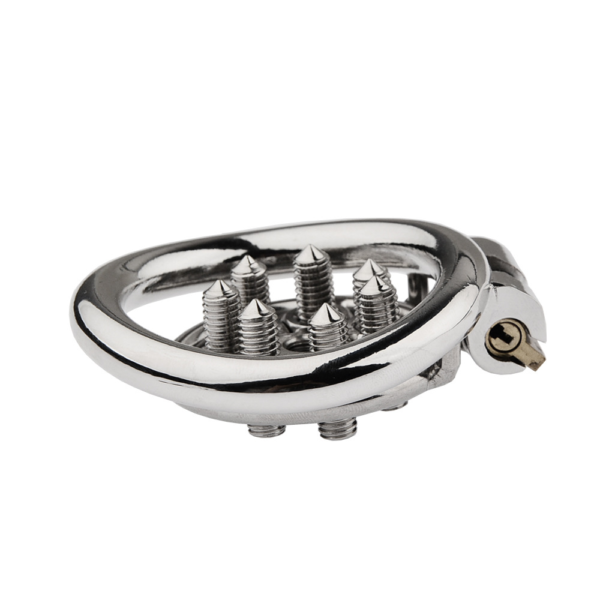Flat Metal Chastity Cages with Removable Spikes — product image 9