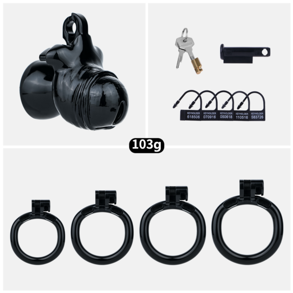 Realistic Black Inverted Chastity Cage — product image 4