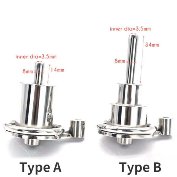 Inverted Chastity Cage with Long Metal Urethral Tube and PU Belt – Type B — product image 9
