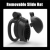 Double-Locked Black Resin Chastity Cage with Removable Cap and Spikes — product image 5