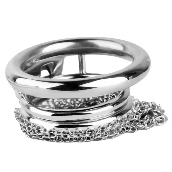 Soft Metal Chastity Cage for Big Cock Hollow Mesh Penis Sleeve – 110mm — image 4 Soft Metal Chastity Cage for Big Cock Hollow Mesh Penis Sleeve – 110mm — product image 4