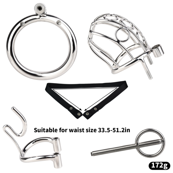 Stainless Steel PA Chastity Cage with Adjustable Strap — product image 21