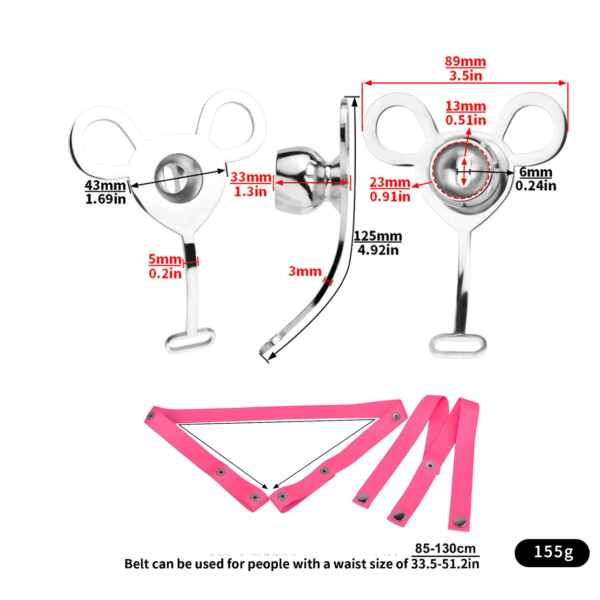 Minimalist Inverted Chastity Cage with Adjustable Nylon Belt — product image 2