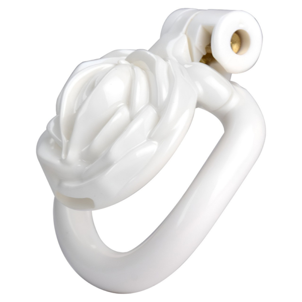 Rose Flat Chastity Cage with 4 Rings – Black / Pink / White — product image 20