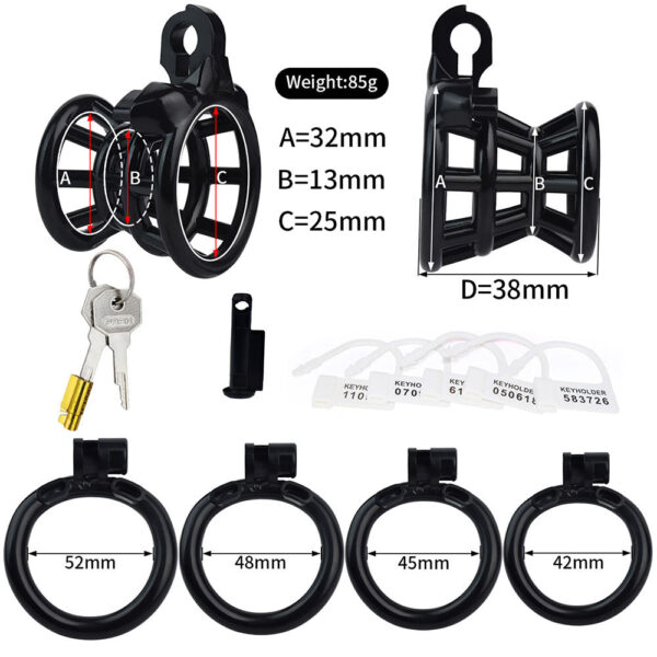 3D Printed Negative Chastity Cage with 4 Rings — image 3 3D Printed Negative Chastity Cage with 4 Rings — product image 3