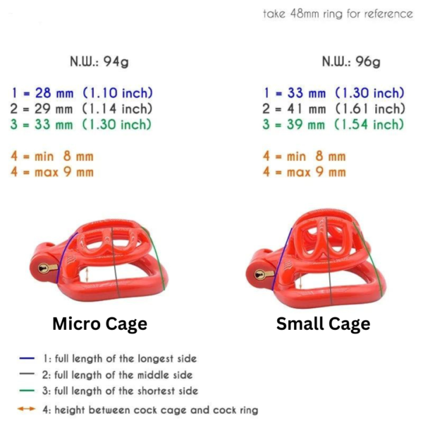 Micro / Small Plastic Chastity Cage with 4 Penis Rings — product image 5