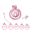 Micro Vaginal Pink Chastity Cage with Breathable Holes for Sissy with 5 Penis Rings — product image 2