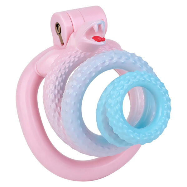 Fantasy Snake Chastity Cage – Light Pink & Blue Gradient — product image 5