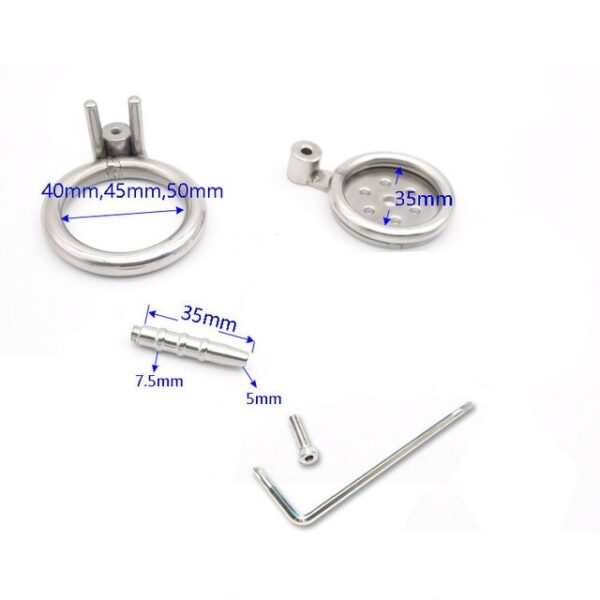 Flat Chastity Cage with Metal Urethral Catheter — product image 13