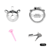 Small Metal Chastity Cage with Black or Pink Soft Pussy Catheter — product image 3