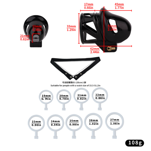 Black Glans Chastity Lock — image 2 Black Glans Chastity Lock — product image 2