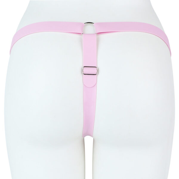 Soft Silicone Strap for Chastity Cages – Light Pink & Black — product image 6