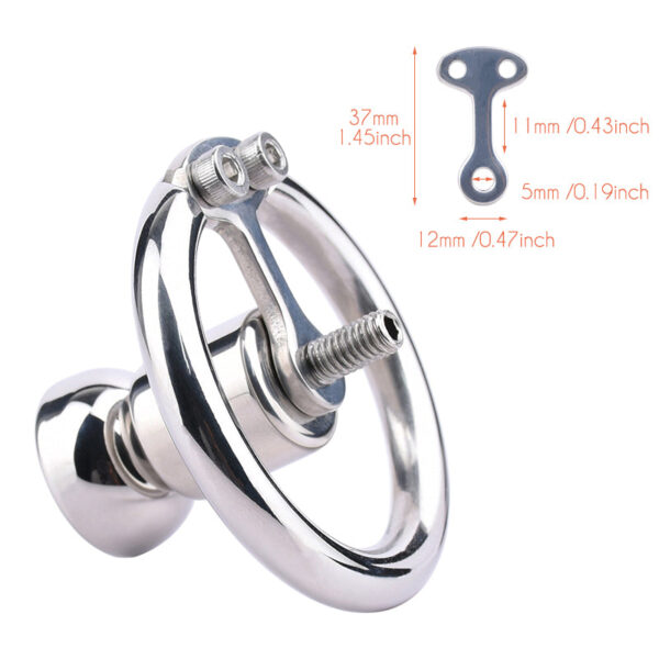 Tiny Reversing Chastity Cage with Stainless Steel Inverted Urine Plug — product image 2