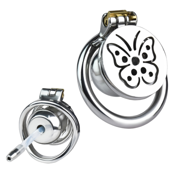 NEW Butterfly Inverted Chastity Cage with Removable Soft Catheter — product image 1