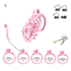 Pink Chastity Cage with Detachable Silicone Spikes — product image 12