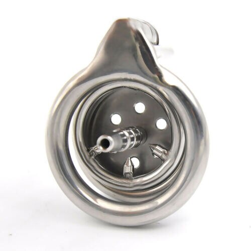 Flat Chastity Cage with Metal Urethral Catheter — product image 4