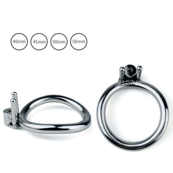 Flat Inverted Chastity Cage with Metal Ball Plug — product image 9