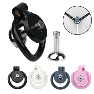 Lightweight Chastity Cage with Removable Inverted Plug and 4 Base Rings — product image 1