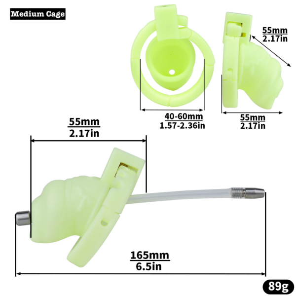 Versatile Resin Chastity Cage with Built-in Adjustable Ring and Detachable Butt Plug — product image 7