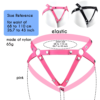 Triple-Support Elastic Strap for Chastity Cage – Black / Pink — product image 2