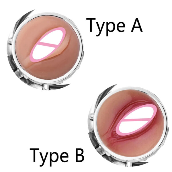 Vagina Shape Sissy Flat Metal Chastity Cage with Urinal Hole — product image 4