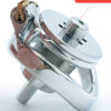 Flat Inverted Chastity Cage with Removable Stainless Steel Urethral Catheter — product image 3