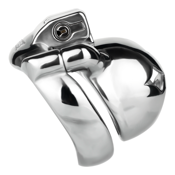 Small Metal Chastity Cage with Black or Pink Soft Pussy Catheter — product image 9