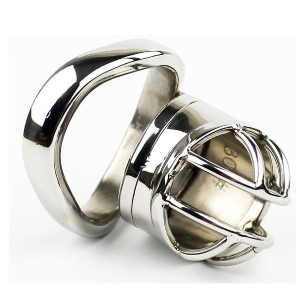 Stainless Steel Spiked Cock Cage with Anti-drop Loop Penis Ring — product image 8