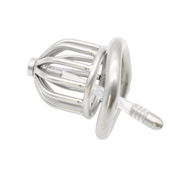 Small Metal Hollowed Chastity Cock Cage with Silicone Catheter — image 1 Small Metal Hollowed Chastity Cock Cage with Silicone Catheter — product image 1