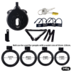 Flat Inverted Chastity Cage with 4 Base Rings and Adjustable Strap — product image 19