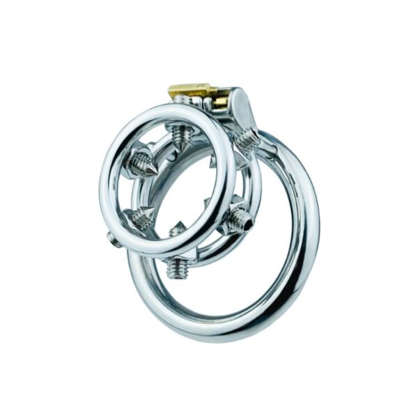 Spiked Chastity Ring Cage – Bolted Metal Cock Cage — product image 8