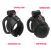 Double-Locked Black Resin Chastity Cage with Removable Cap and Spikes — product image 6