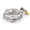 Spiked Chastity Cage – Metal Flat Cock Ring — product image 5