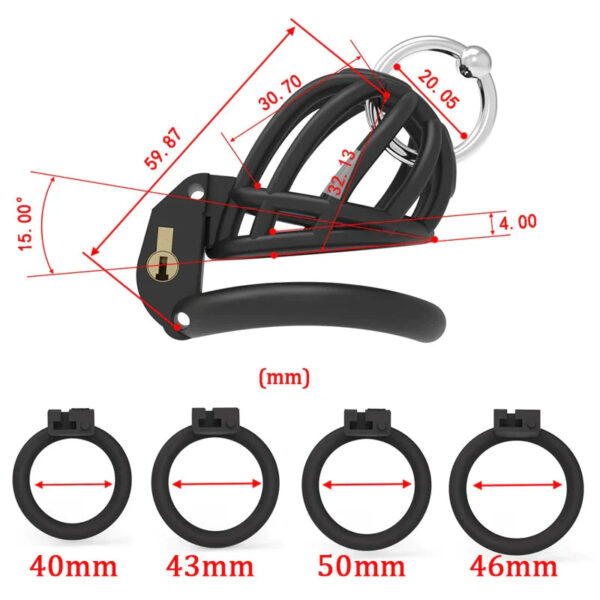 PA Prince Albert Chastity Cage with 4 Rings — image 4 PA Prince Albert Chastity Cage with 4 Rings — product image 4