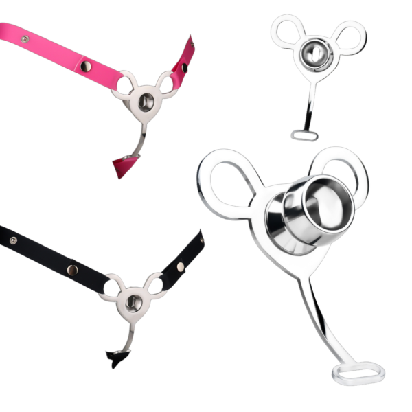 Minimalist Inverted Chastity Cage with Adjustable Nylon Belt — product image 1