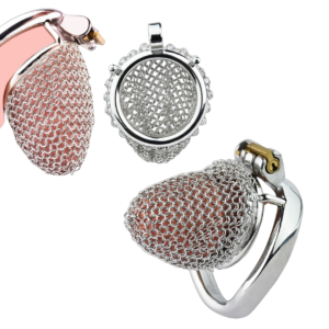 Soft Small Metal Chastity Cage Hollow Mesh Penis Sleeve – 50mm — image 1 Soft Small Metal Chastity Cage Hollow Mesh Penis Sleeve – 50mm — product image 1