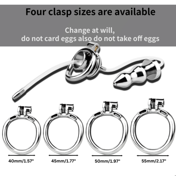 Urethral Inverted Chastity Cage with Detachable Beaded Anal Plug — product image 7