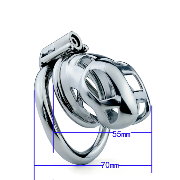 Metal Chastity Cage with Strap – Small / Micro — product image 5