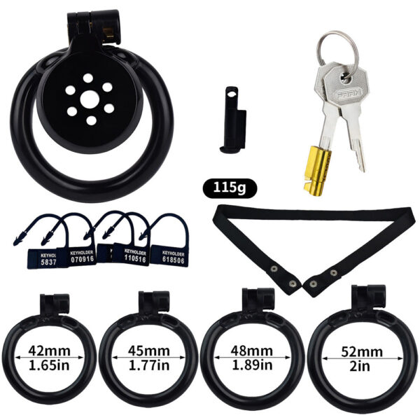 NEW Resin Flat Chastity Cage Set – Black — image 7 NEW Resin Flat Chastity Cage Set – Black — product image 7