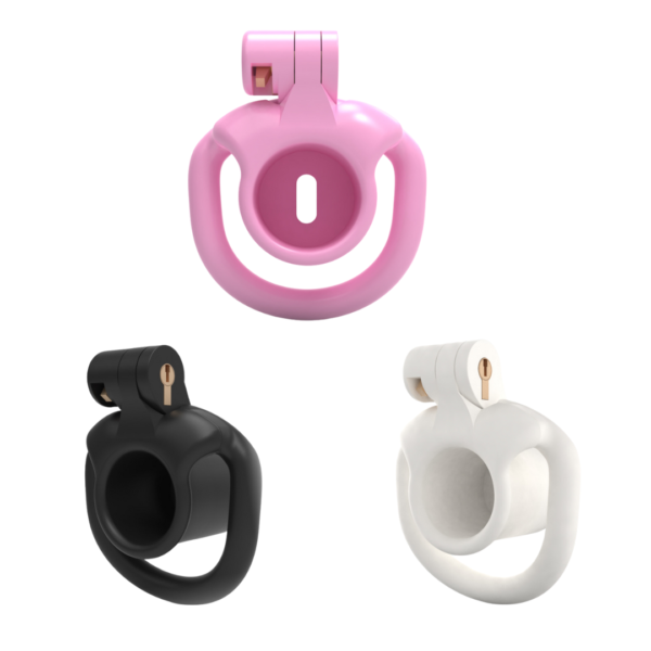Tiny Inverted Chastity Cage with 4 Cock Rings — product image 3